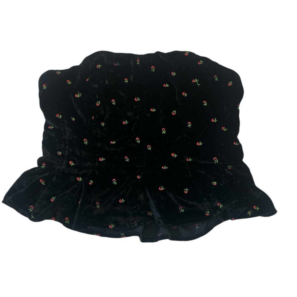 Free People Rosie Velvet Embroidered Bustier Top - Picture 6 of 13